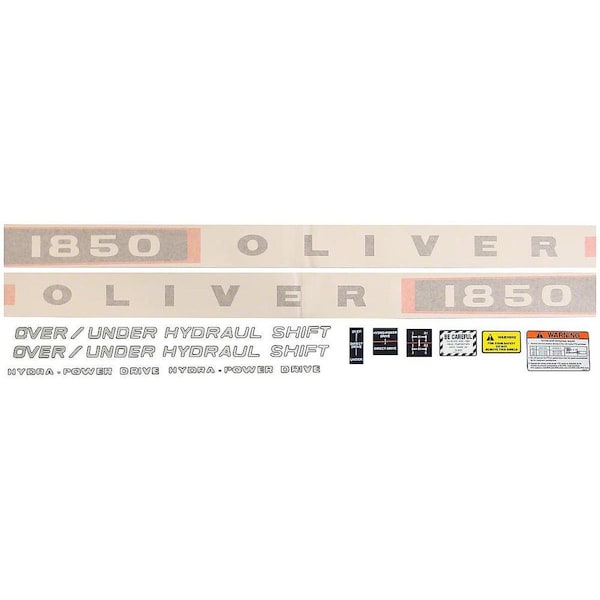 Aftermarket DEC353 Oliver 1850 Vinyl Cut Decal Set Fits Oliver DEC353-STR - main
